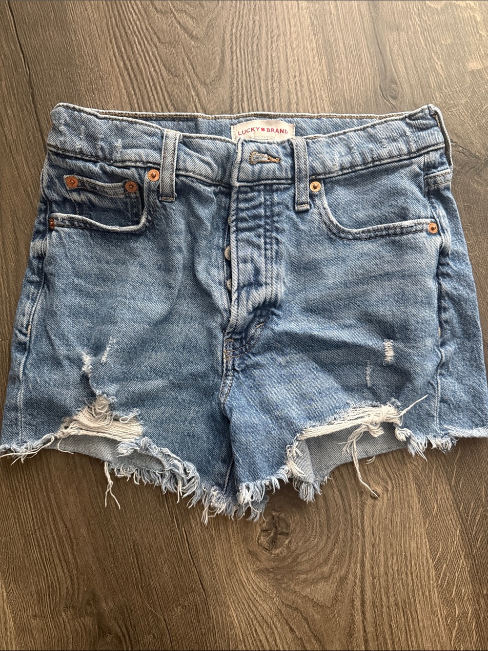 Lucky Brand Light Blue Distressed Denim Cutoff Shorts